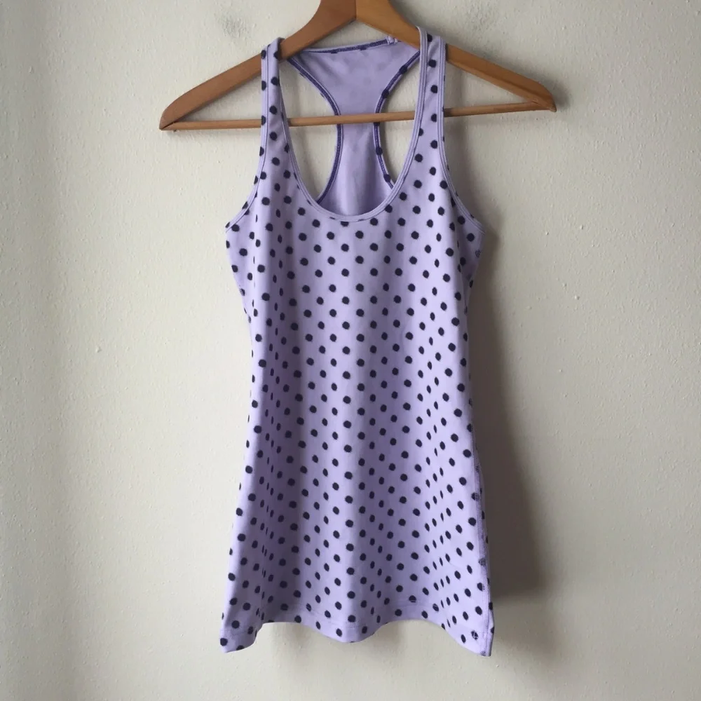 Lululemon Cool Racerback High Noon Dot Lilac Black